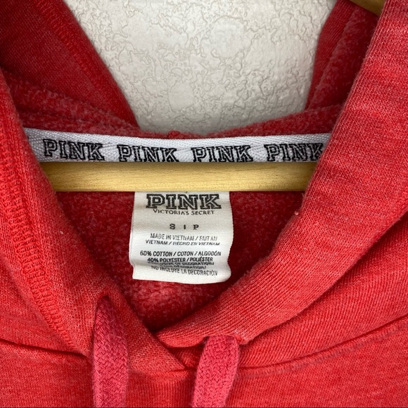 PINK Victoria’s Secret Red/Pink Pull over hoodie Sweater - Picture 3 of 8